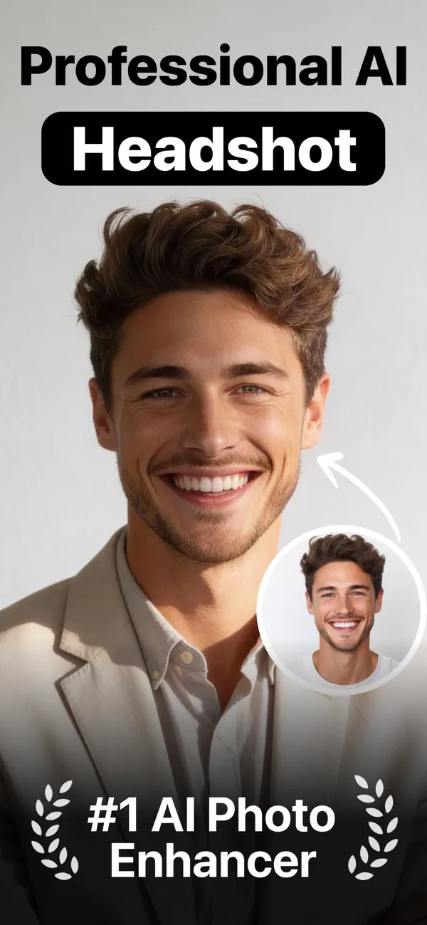 Professional AI headshot generator turning a selfie into a studio-quality headshot